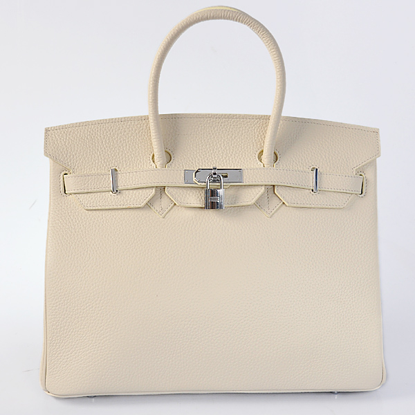 Hermes Birkin 35CM clemence leather in Beige with Silver hardware