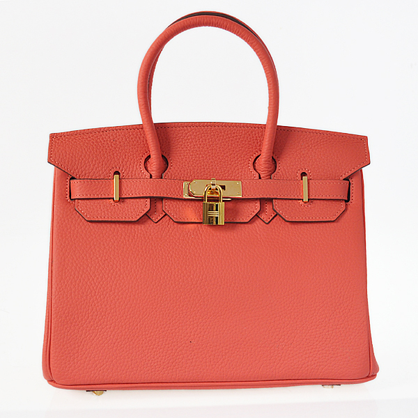 Hermes Birkin 30CM clemence leather in Watermelon Red with Gold hardware