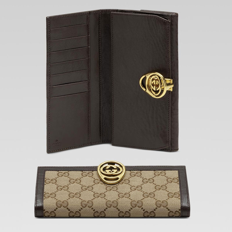 continental wallet with interlocking G detail