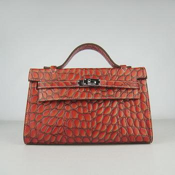 Hermes Kelly 22CM Dark Orange Stone Stripe