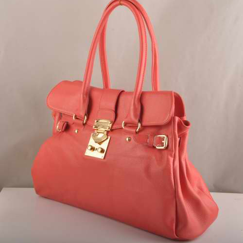 Miu Miu Calf Leather Tote Bags 90331 Watermelon Red