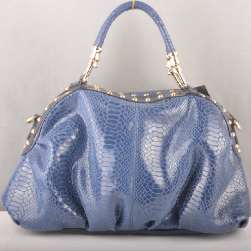 Miu Miu Tote Snake Veins Handbags 90302 Light Blue