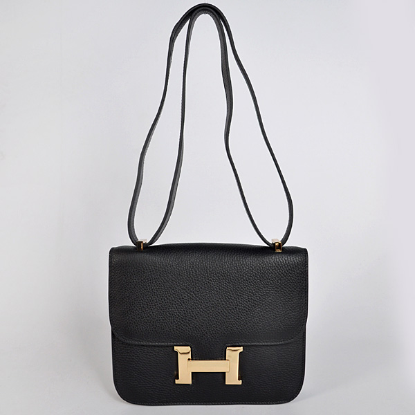 Hermes Constance Bag clemence leather in Black with Gold hardware