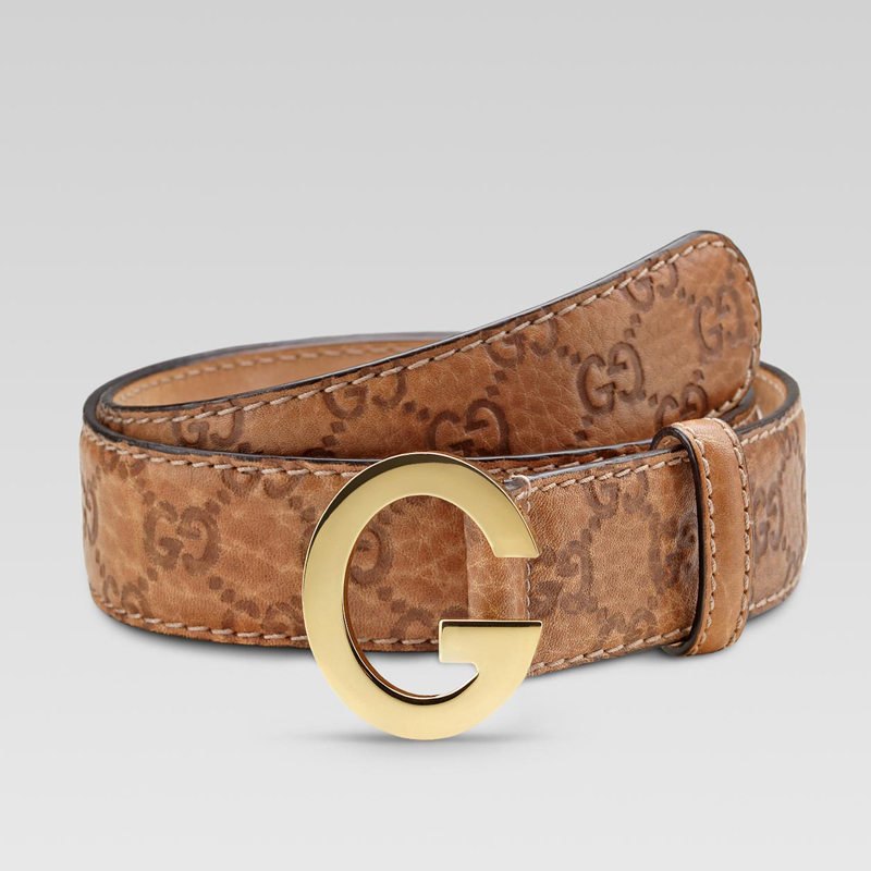 belt with round G buckle