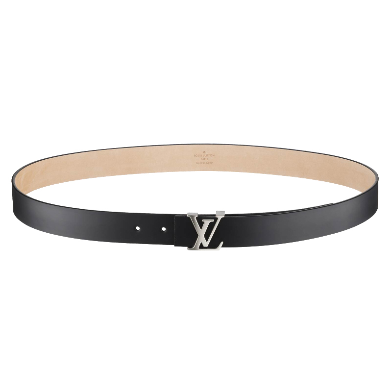 LV INITIALES GLAZED LEATHER BELT