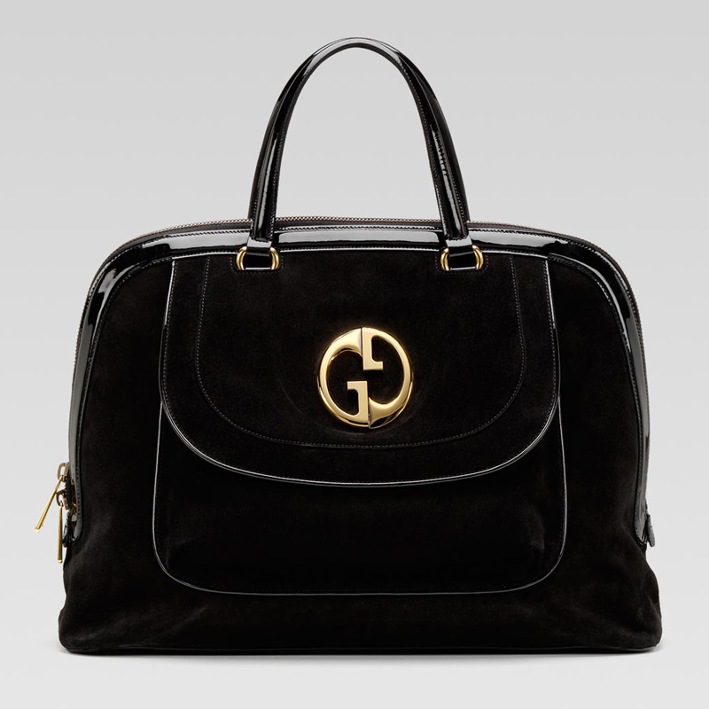 'gucci 1973' large top handle bag with oval GG orn