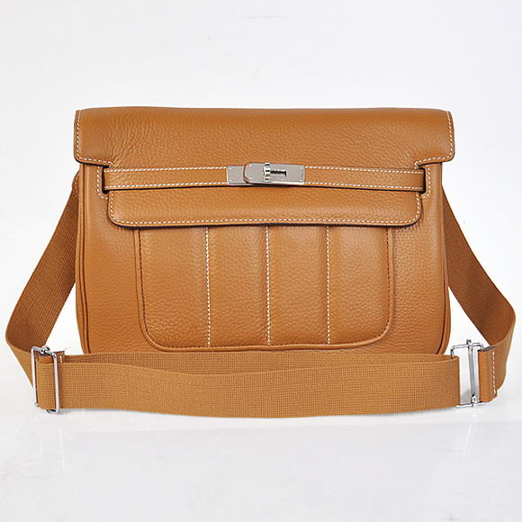 2012 New Hermes Bags Clemence Leather Camel