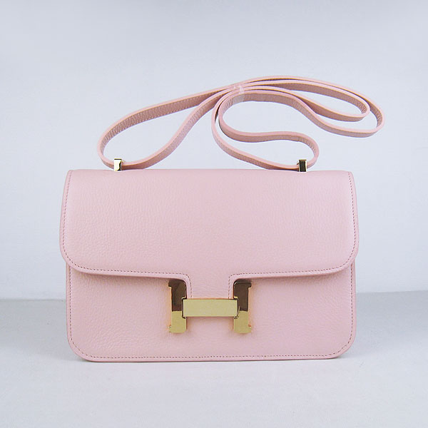 Hermes Constance Togo Leather Single Bag Pink Gold Hardware H020