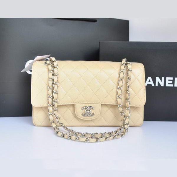 Chanel A1112 Flap Bag Original Caviar Leather Apricot