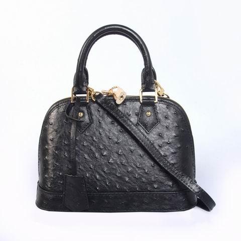 2013 Louis Vuitton Ostrich Leather Alma BB M91606 black