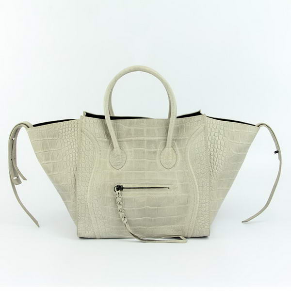 Celine Luggage Phantom Square Bags Crocodile Leather 80078 Grey