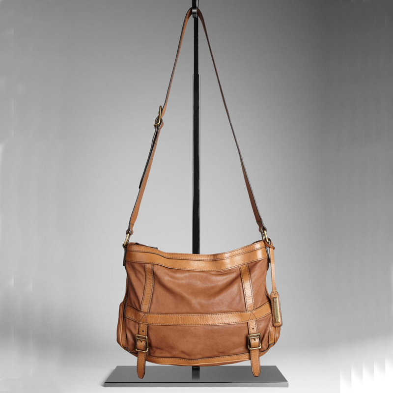 LARGE WASHED LEATHER CROSSBODY BAG