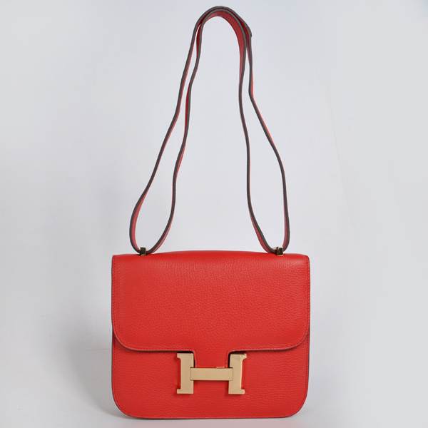 Hermes Constance Bag clemence leather in Flame with Gold hardware