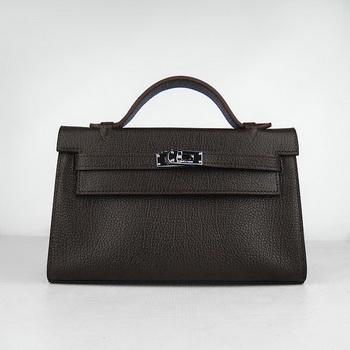 Hermes Kelly 22CM Cattle Neck Stripe Dark Coffee