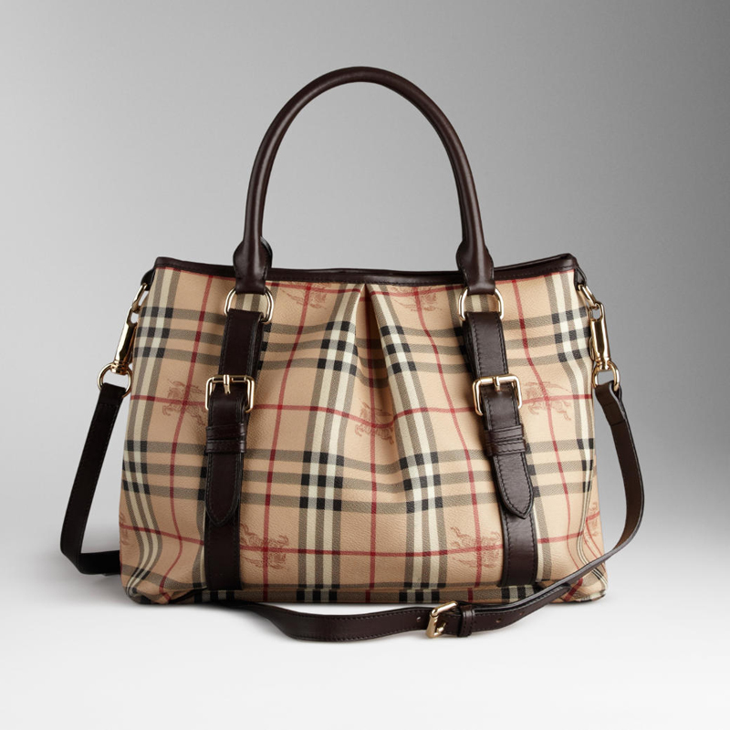 LARGE HAYMARKET CHECK TOTE