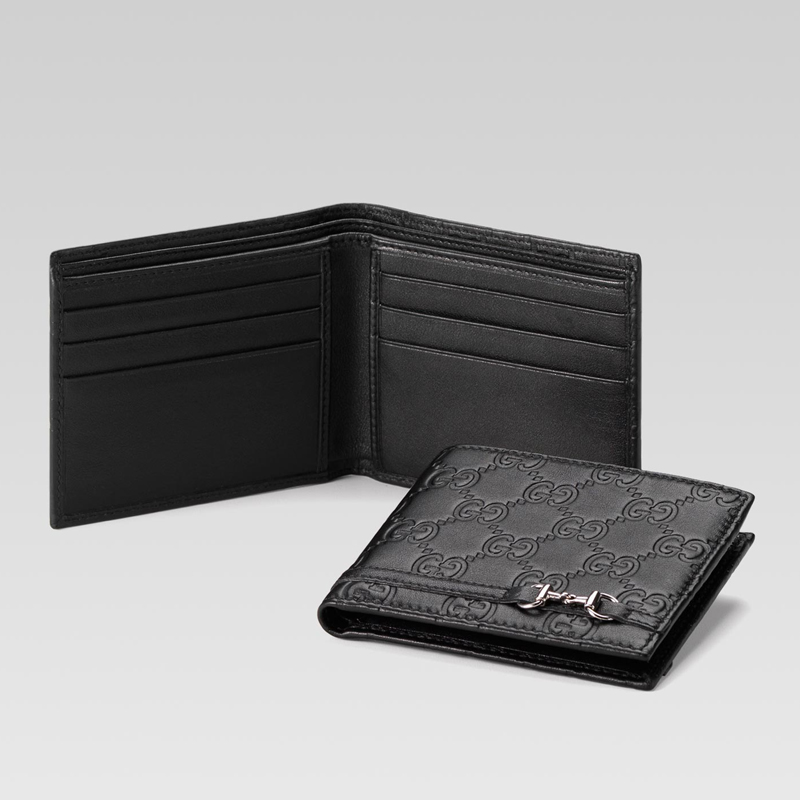 bi-fold wallet with mini horsebit detail