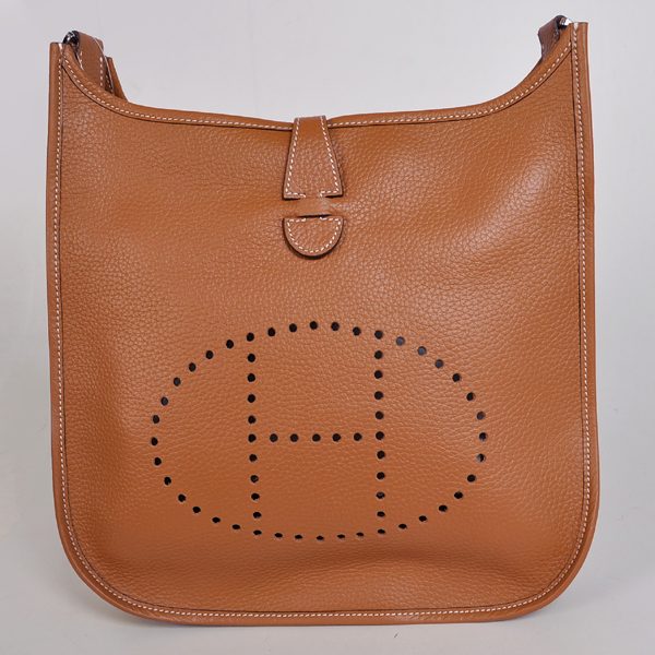 Hermes 28cm Evelyn bag clemence leather in Camel