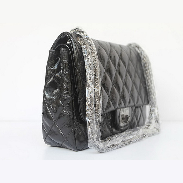 Chanel Quilted Flap Bag Black Cow Leather 35454