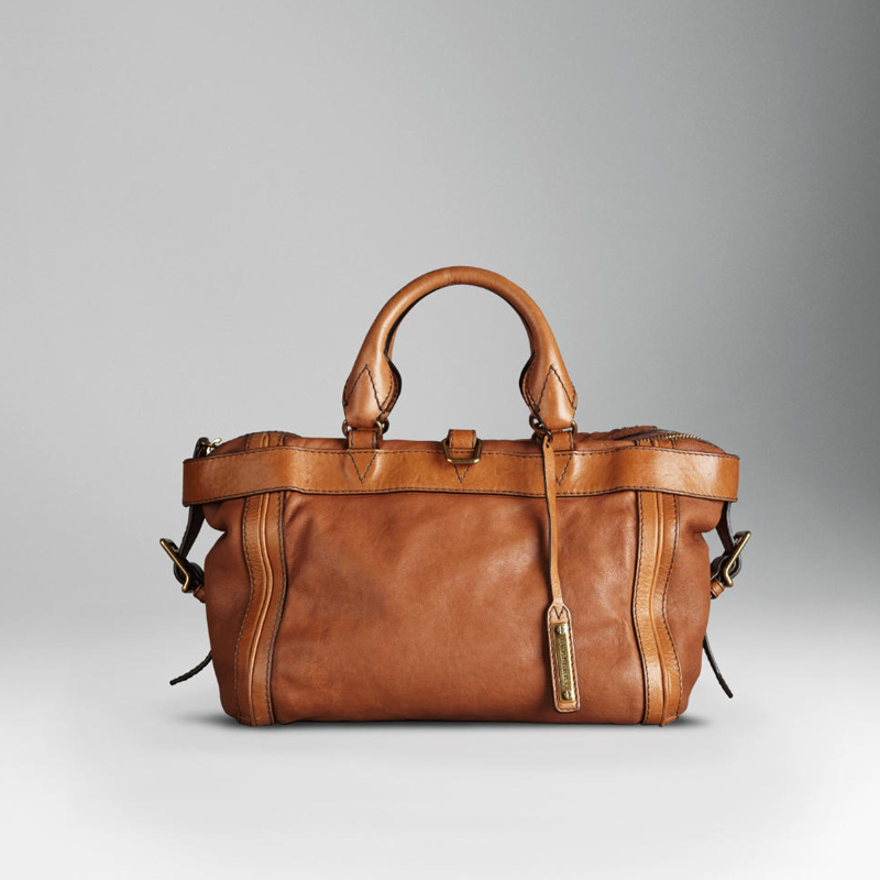 SMALL WASHED LEATHER BOWLING BAG