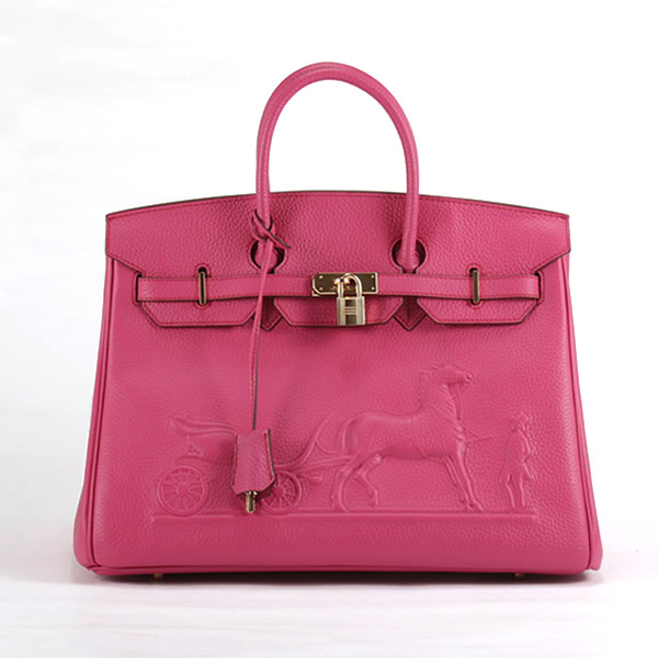 Hermes Birkin 35CM with Embossed logo Handbag Peachblow 6089