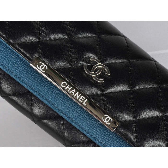 Chanel Wallet Sheepskin Leather A518 Blue