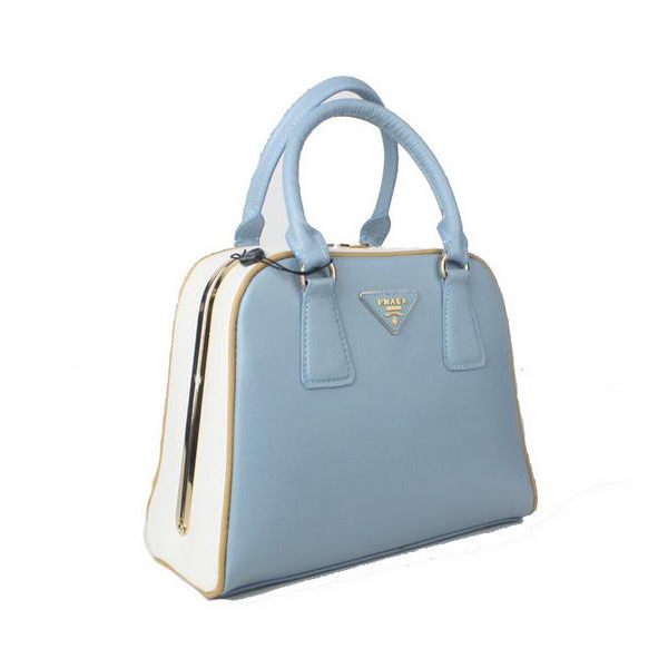 Prada Saffiano Leather Small Tote Bag BL0809 Light Blue