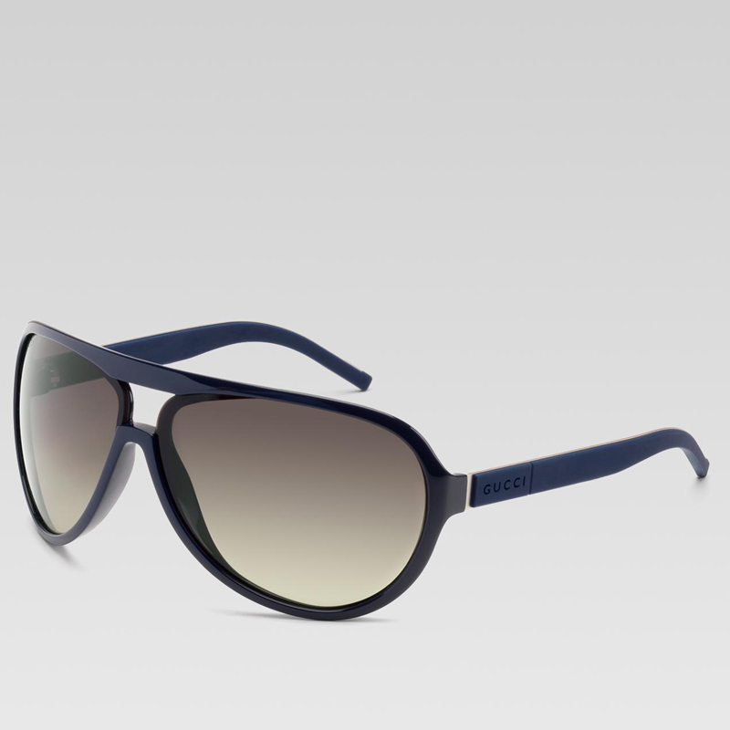 large aviator sunglasses with gucci logo on temple