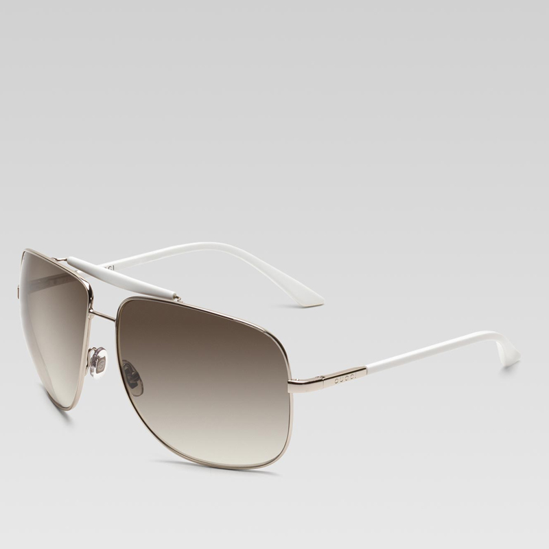 medium square frame sunglasses with gucci logo on