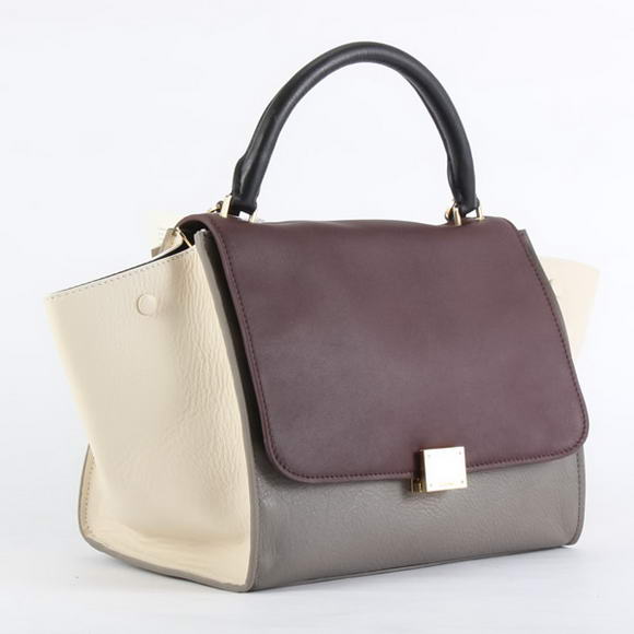 Celine Trapeze Bags in Grey Bordeaux