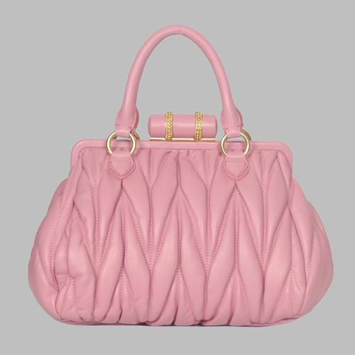 Miu Miu Nappa Leather Cloquet Tote Bag 8662 Pink