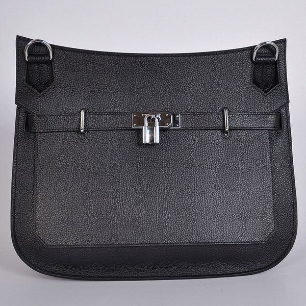 Hermes Jypsiere Bag 34cm togo leather in Black with Silver hardware