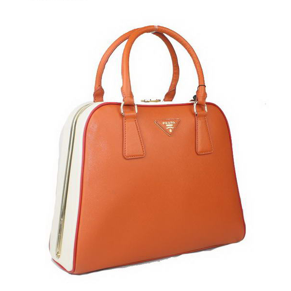 Prada Saffiano Leather Medium Tote Bag BL0808 Orange