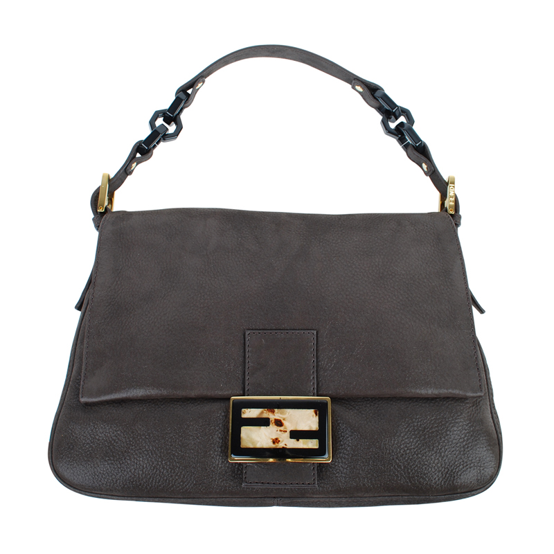 Fendi Leather plexi fastening mamma bag