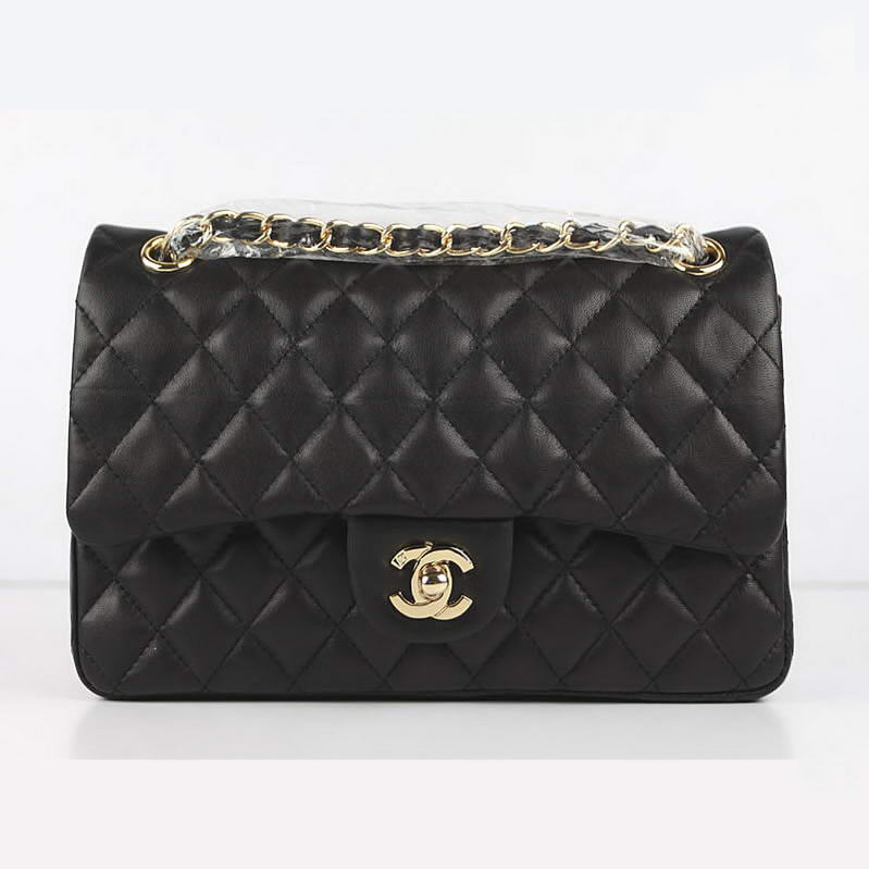 Chanel Original Leather Flap Bag A01112 Black Golden