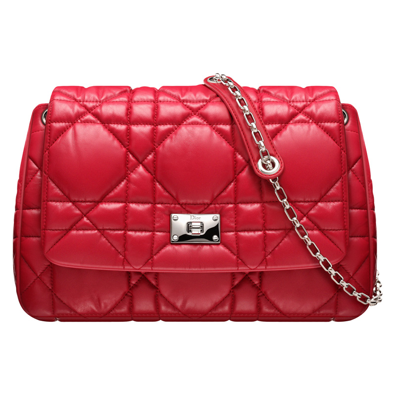 Crimson red leather 'Milly La Foret' bag