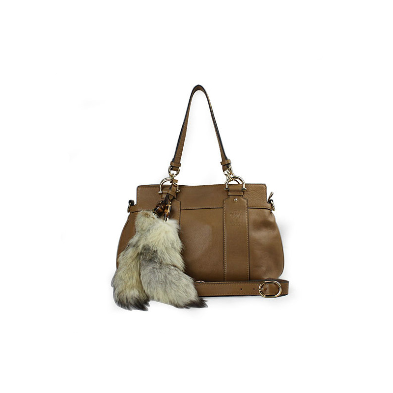 'smilla' medium top handle bag with removable fur