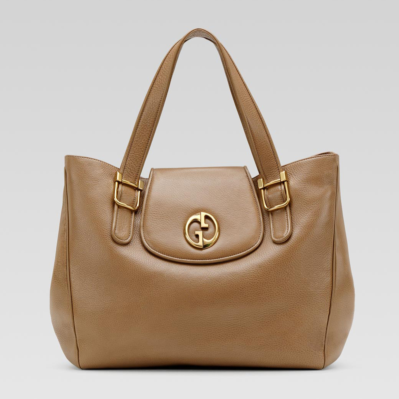 'gucci 1973' medium tote with oval GG and buckle o