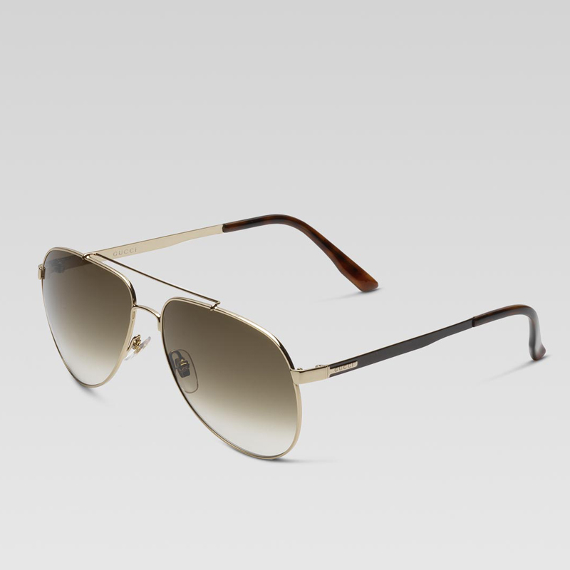 small aviator sunglasses with gucci logo on temple