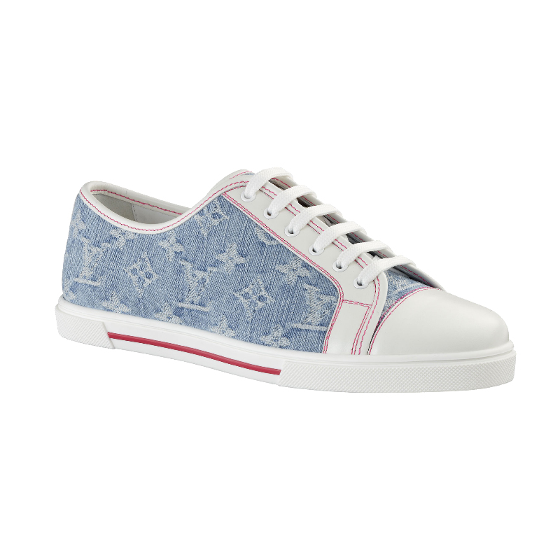 PUNCHY SNEAKER IN BLEACHED MONOGRAM DENIM