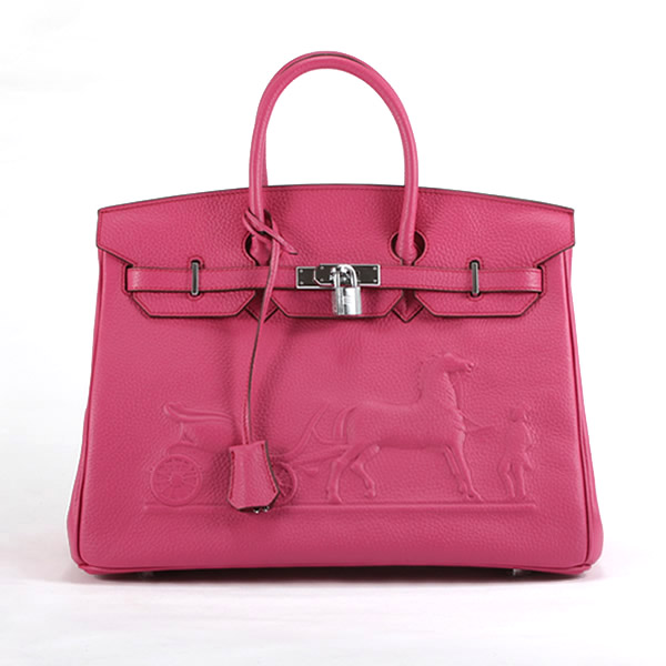 Hermes Birkin 35CM with Embossed logo Handbag Peachblow 6089