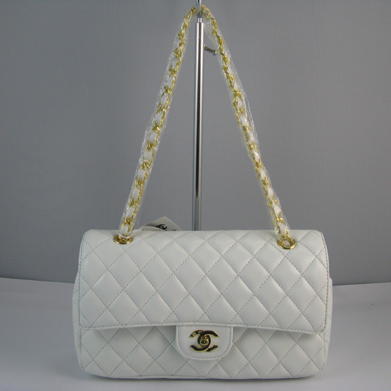 Chanel White color with Gold chain