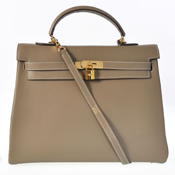 Hermes kelly 35CM clemence leather in Dark Grey with Gold hardware