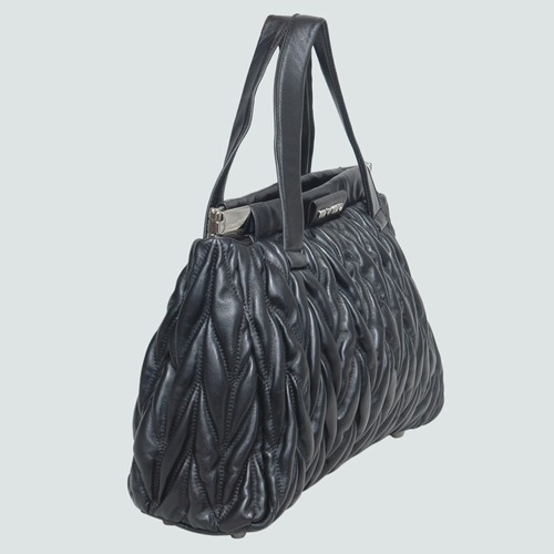 Miu Miu Tote Matelasse Nappa Leather Handbags 90282 Black