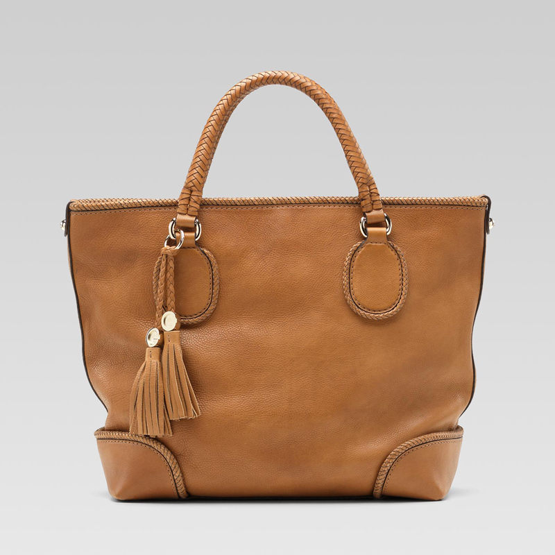 'marrakech' medium tote with woven leather trim an