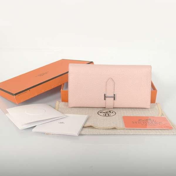 Hermes 3 fold wallet togo leather in Pink