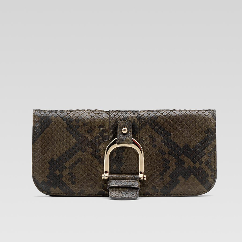 'greenwich' clutch with stirrup detail