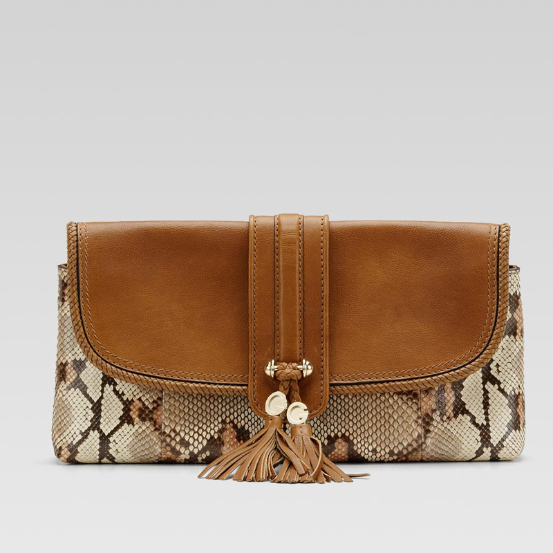 'marrakech' clutch with woven leather trim and tas