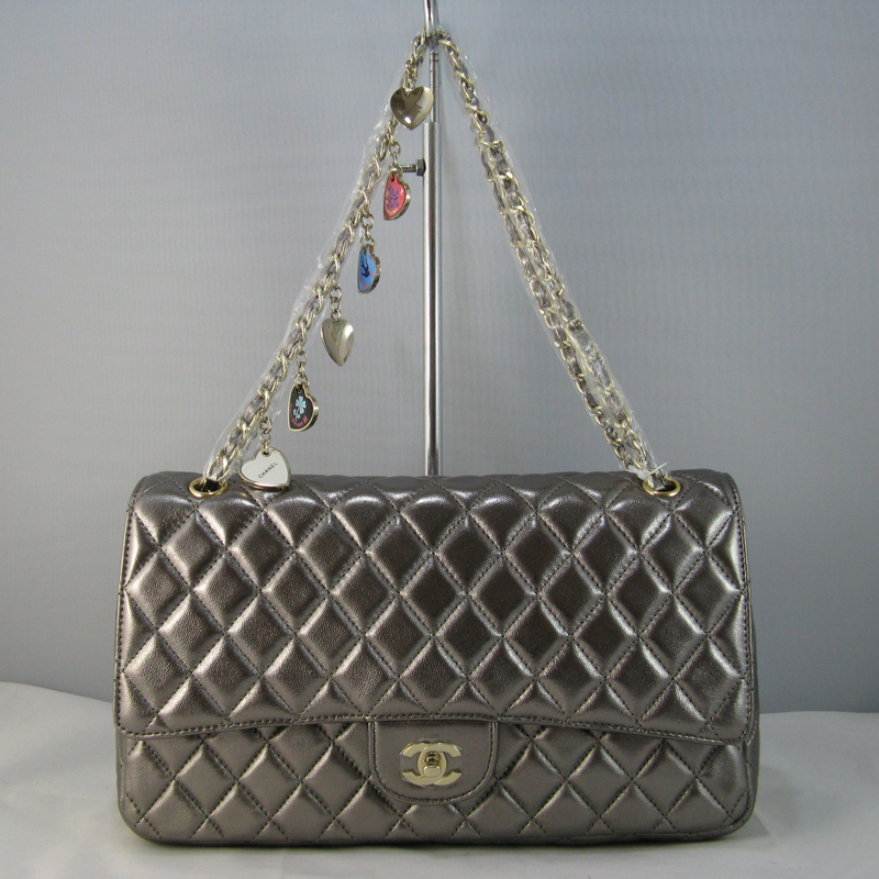 Chanel Antique lambskin leather Flap Bag with Gold chain