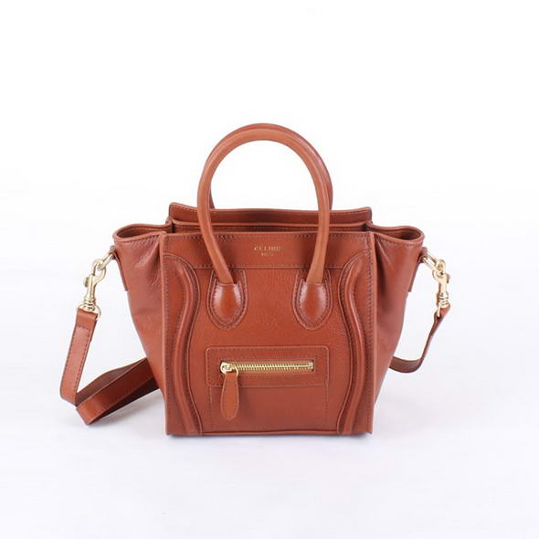 Celine Luggage Mini Bag 98168 in Coffee