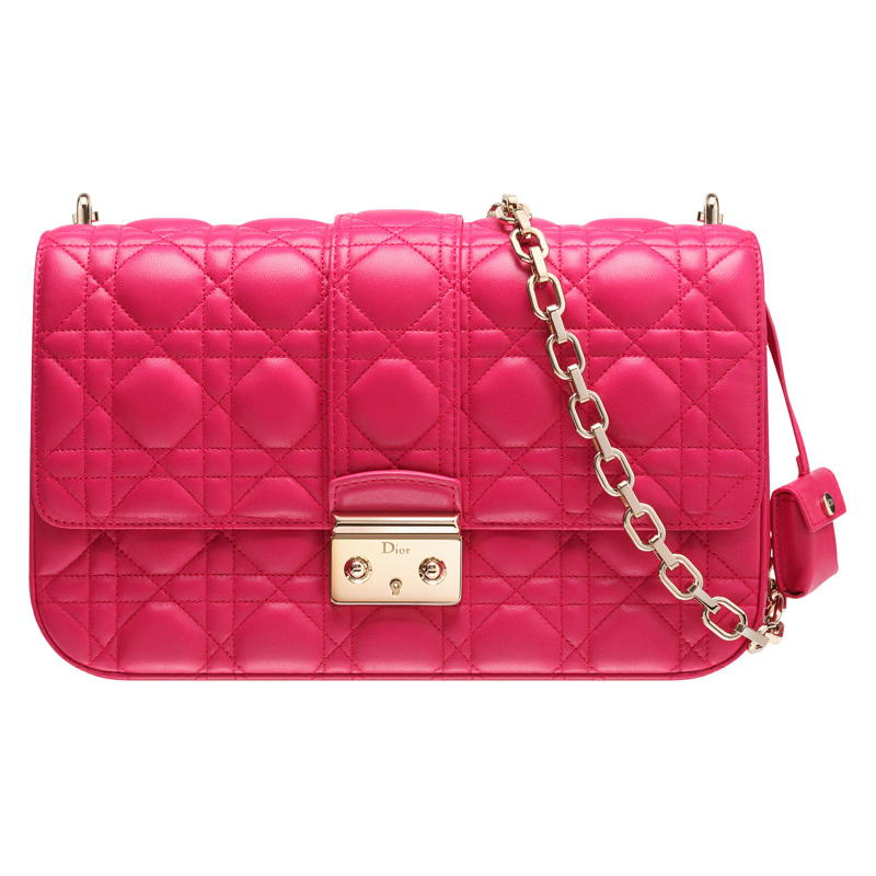 Fuchsia leather 'Miss Dior' bag